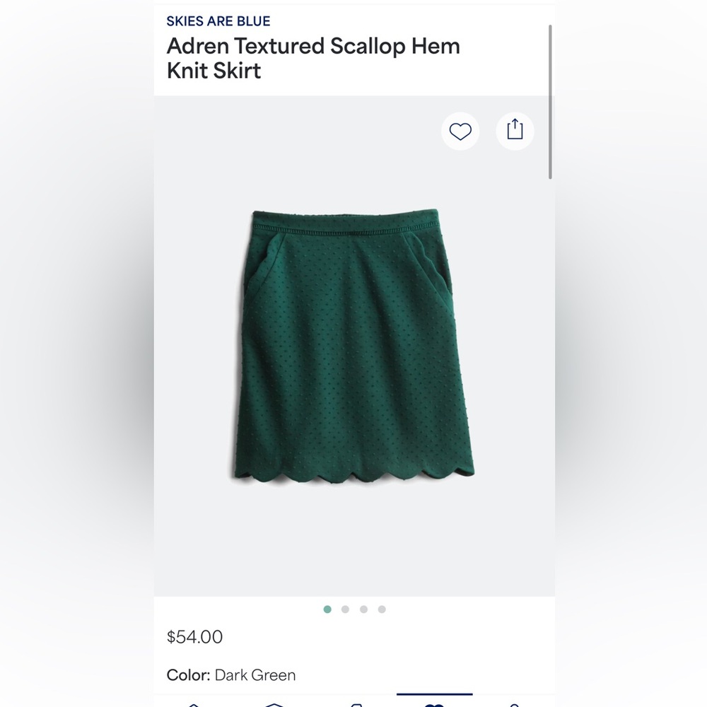 Adren Textured Scalloped Hem Knit Skirt Size M